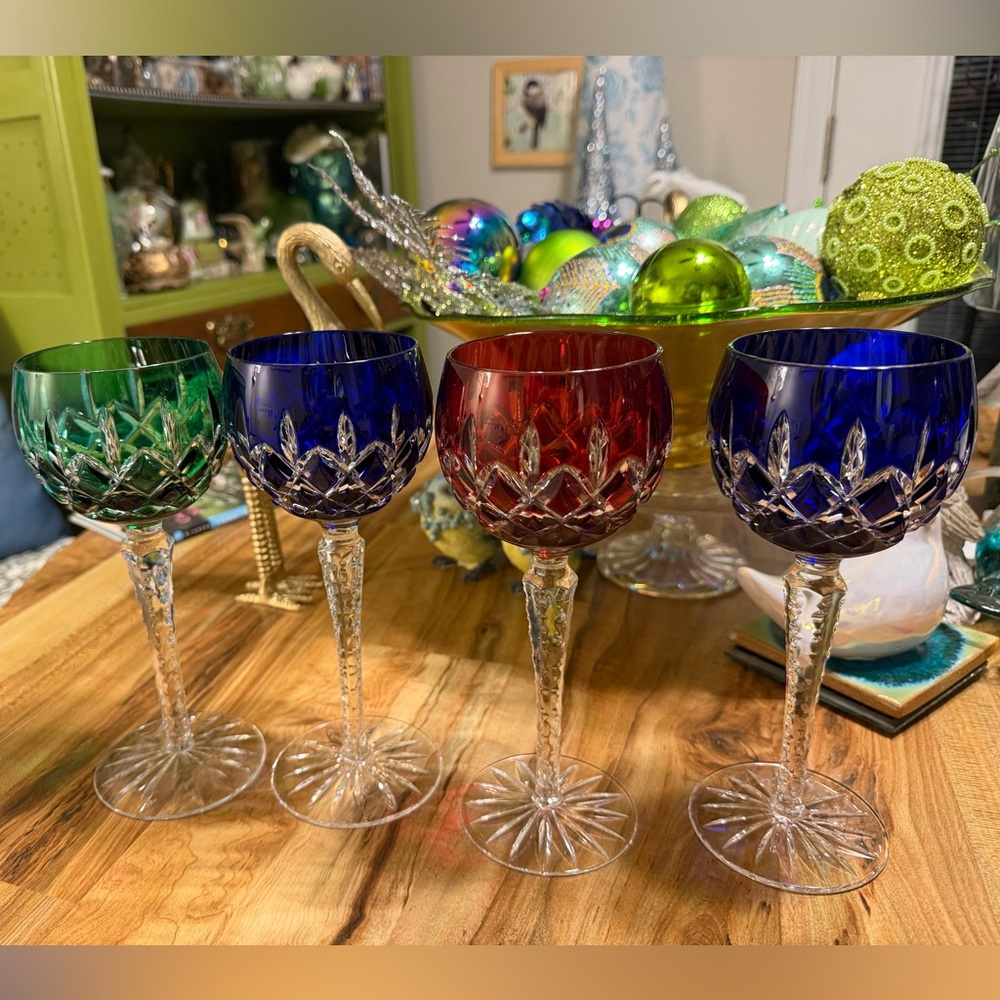 🆕 Ajka Arabella Hand-Cut Hock Crystal Wine Glasses – Set of 4 (Hungary) - Picture 4 of 10
